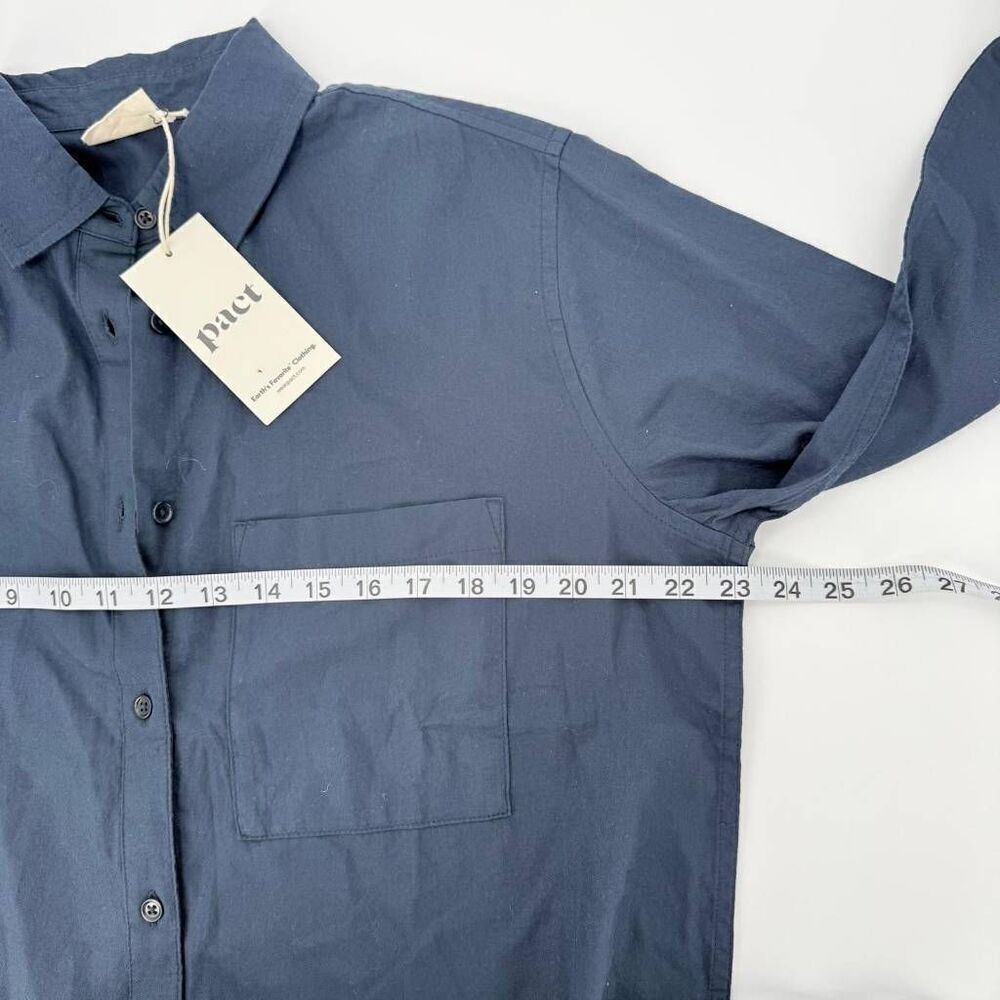 Pact Women's Blue Organic Cotton Shirt Size M - Picture 4 of 6